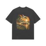 Golden Backwater — Premium Oversized T-shirt in Black — model