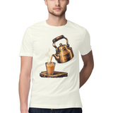 First Pour — Regular Unisex T-shirt in Ivory — model