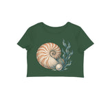 Ocean Jewel — Women's Crop Top - Olive Green