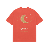 Orbit Queen — Premium Oversized T-shirt in Burgundy — model