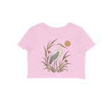 Meadow Heron — Women's Crop Top - Light Pink