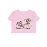 Market Bicycle — Women's Crop Top - Light Pink