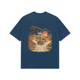 Desert Routes — Premium Oversized T-shirt in Navy — model