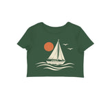 Sail Away — Women's Crop Top - Olive Green