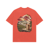 Tea Valley — Premium Oversized T-shirt in Burgundy — model
