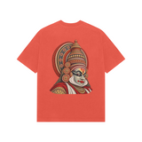 Festival Portrait — Premium Oversized T-shirt in Burgundy — model