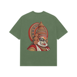 Festival Portrait — Premium Oversized T-shirt in Forest Green — model