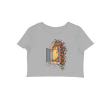 Rain Garden — Women's Crop Top - Melange Grey