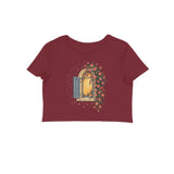 Rain Garden — Women's Crop Top - Maroon
