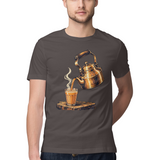 First Pour — Regular Unisex T-shirt in Charcoal — model