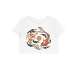 Koi Orbit — Women's Crop Top - White