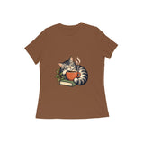 Cafe Cat — Women's Regular T-shirt - Coffee Brown