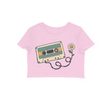 Mixtape Meadow — Women's Crop Top - Light Pink