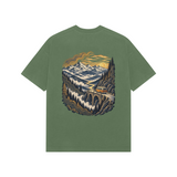 Valley Journey — Premium Oversized T-shirt in Forest Green — model