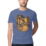 Gully Hour — Regular Unisex T-shirt in Slate Blue — model
