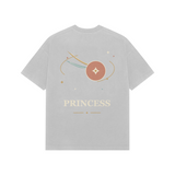 Orbit Princess — Premium Oversized T-shirt in Light Grey — model
