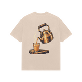 First Pour — Premium Oversized T-shirt in Beige — model