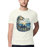 Evening Company — Regular Unisex T-shirt in Ivory — model