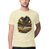 Boundary Catch — Regular Unisex T-shirt in Sand — model