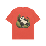 Lounge Panda — Premium Oversized T-shirt in Burgundy — model