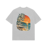 Coastal Drift — Premium Oversized T-shirt in Light Grey — model