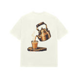 First Pour — Premium Oversized T-shirt in Ivory — model