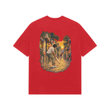 Gully Hour — Premium Oversized T-shirt in Red — model