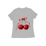 Cherry Ribbon — Women's Regular T-shirt - Melange Grey