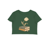 Petal Pages — Women's Crop Top - Olive Green