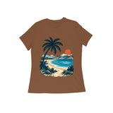 Coastal Pause — Women's Regular T-shirt - Coffee Brown