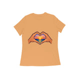 Hands Heart Sunset — Women's Regular T-shirt - Mustard Yellow