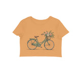 Market Bicycle — Women's Crop Top - Mustard Yellow