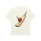Seam and Willow — Premium Oversized T-shirt in Ivory — model