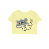 Mixtape Meadow — Women's Crop Top - Butter Yellow
