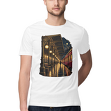 Platform Lanterns — Regular Unisex T-shirt in White — model