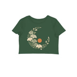 Fern Eclipse — Women's Crop Top - Olive Green