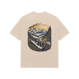 Valley Journey — Premium Oversized T-shirt in Beige — model