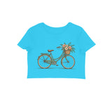 Market Bicycle — Women's Crop Top - Sky Blue