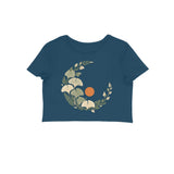 Fern Eclipse — Women's Crop Top - Navy Blue
