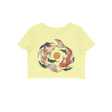 Koi Orbit — Women's Crop Top - Butter Yellow