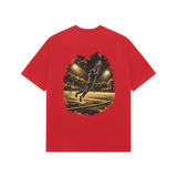 Boundary Catch — Premium Oversized T-shirt in Red — model