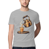 First Pour — Regular Unisex T-shirt in Ash Grey — model