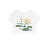 Lotus Current — Women's Crop Top - White