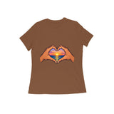 Hands Heart Sunset — Women's Regular T-shirt - Coffee Brown