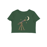 Stargazer — Women's Crop Top - Olive Green