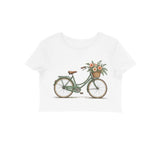 Market Bicycle — Women's Crop Top - White