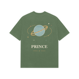 Orbit Prince — Premium Oversized T-shirt in Forest Green — model