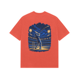 Under the Floodlights — Premium Oversized T-shirt in Burgundy — model