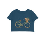 Market Bicycle — Women's Crop Top - Navy Blue