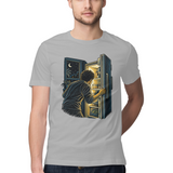 Fridge Glow — Regular Unisex T-shirt in Ash Grey — model
